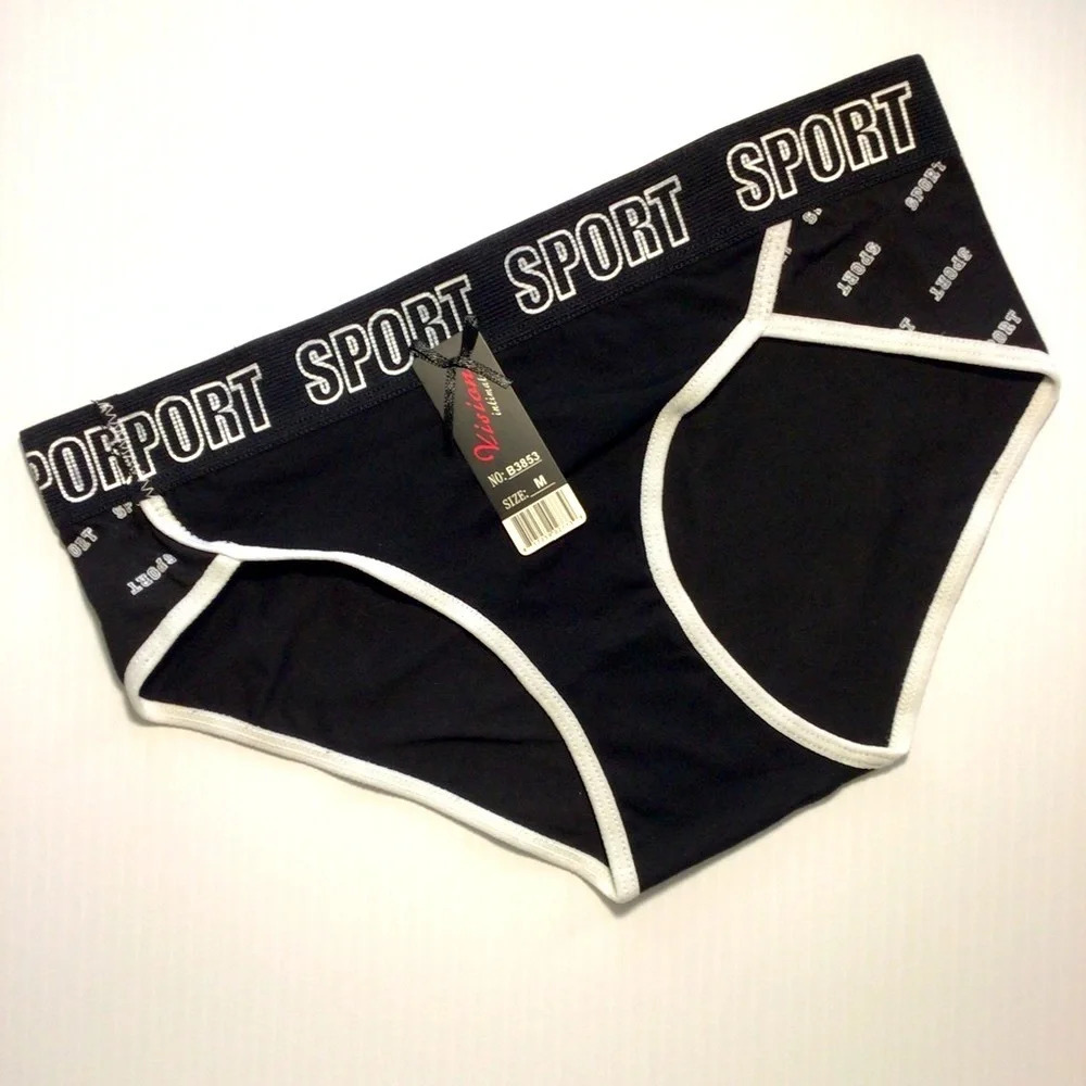 Vision Intimate SPORT Black and White Panties Underwear - Size Medium
